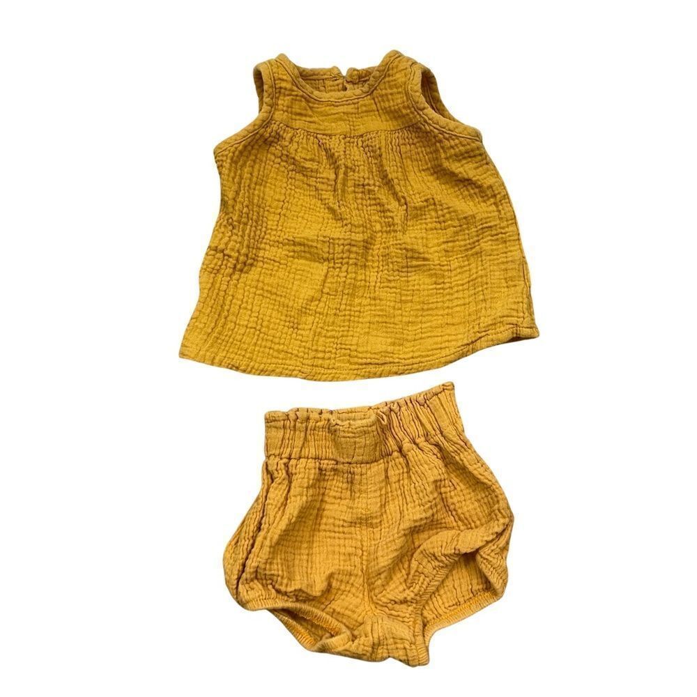 Kids Tales Two Piece Set Mustard Color Size 80/6-12 Months